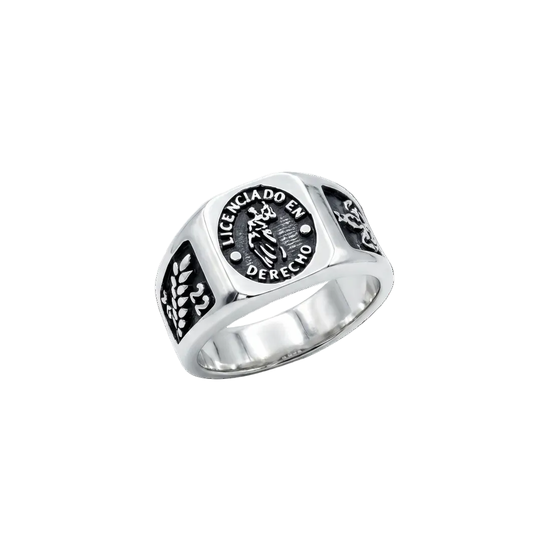 Anillo de Graduación Cuadrado Contemporáneo